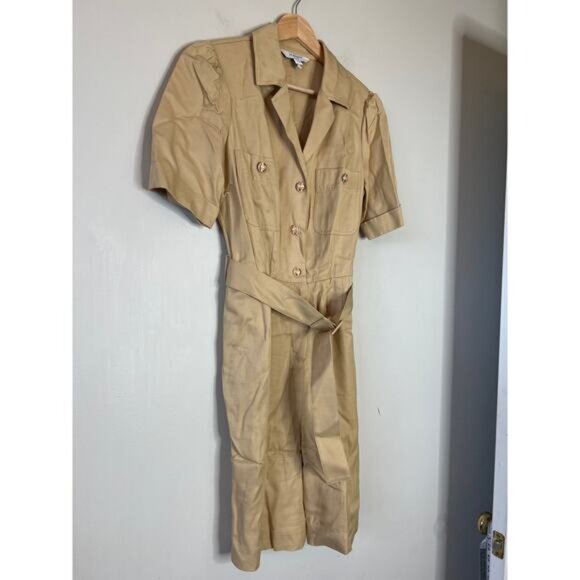 NEW LK Bennett Stella Lined Blend Belted Short Sleeves Short Playsuit Size: 2 - Picture 3 of 7